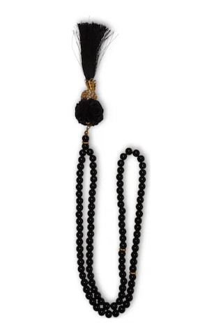 Uretti - Gül 4612 - El Yapımı Püsküllü İnci Tesbih 99'lu - Siyah Siyah