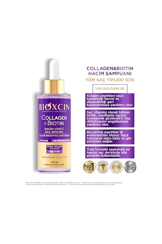 Bioxcin Collagen & Biotin Saç Serumu 100 Ml Saç Dökülmesine Karşı, Hacimlendirici, Hidrolize Kolajen, Biotin Ve Biocomplex B11 İçerikli
