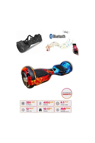Elektrikli Kaykay Scooter Akıllı Denge Hoverboard + Hoverkart + Çanta Full Ledli Extrem Paket D10
