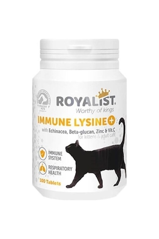 Immune Lysine Kediler Için Bağışıklık Ve Solunum Sistemi Güçlendirici Tablet 100 Tablet