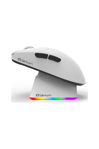 Quantum Gaming Fluxmouse G13 Pro 1000hz Paw3311 Rgb Şarj İstasyonlu 22.000 Dpı Kablosuz Beyaz Gaming Mouse