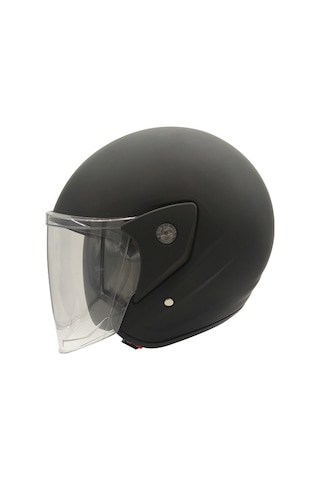 Motoanl Motosiklet Ve Bisiklet Yarım Açık Kask Motor Kaskı Mat Siyah Mat Siyah