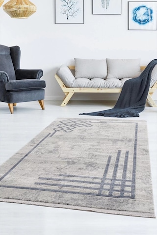 Breda Modern Salon Ve Oturma Odası Halısı - Mavi Mavi
