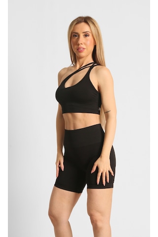Nature The Brand Ntb Push-up Scrunch Siyah Kısa Tayt Toparlayıcı Yüksek Bel Fitness Taytı,spor Taytı,antreman Taytı SiYAH
