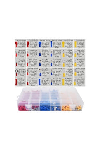 Reedark 720 Adet Bakır Kaplamalı Kablo Pabuç Terminal Seti - Çeşitli Renkler Ve Boyutlarda