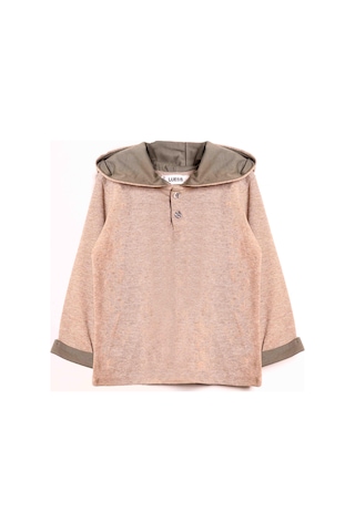 Luess Erkek Çocuk Kapüşonlu Düğme Detaylı Mevsimlik Alt Üst Takım -bej 3-4 Yaş 8-9 Yaş Bej