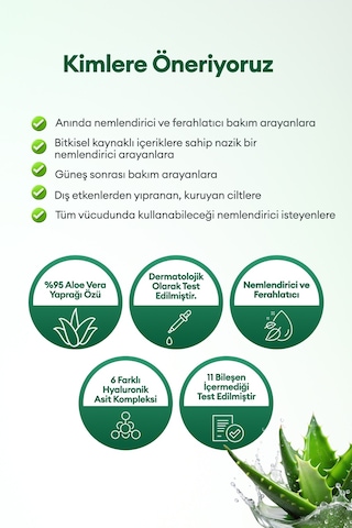 Hyaluronik Asitli Nemlendirici Aloe Vera Jeli Kundal Real Aloe Vera Waterful Moisture Shooting Gel