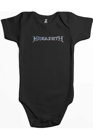 Zepplin Giyim Megadeth Text Rainbow Sarı Bebek Body Zıbın