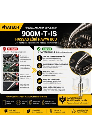 900m-t-ıs Hassas Eğri Havya Ucu Kurşunsuz Profesyonel Mikro Lehim Ucu