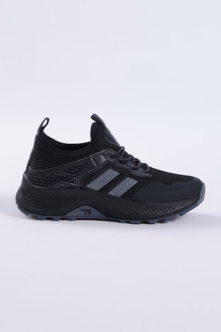 Tonny Black Çocuk Unisex Siyah Füme Rahat Kalıp Nefes Alabilen Kumaş Bağcıklı Sneaker TBTMKD015