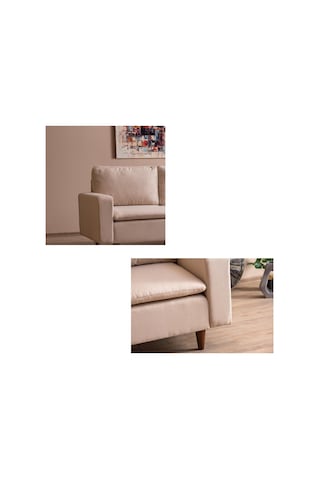 Lungo Modüler Koltuk Takımı Keten Krem Krem