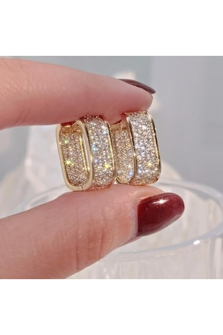 Rose Gold Kadınlar İçin Kübik Zirkonlu Lüks Moda Yüzükler, Altın Gelin Aksesuarları, Düğün Küpeleri, Sevgililer Günü Hediyesi, Takı Rose Gold