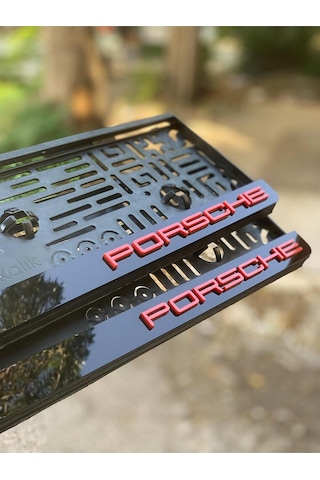 3d Kabartılı Kırmızı Yazılı Porsche Plakalık Pleksi