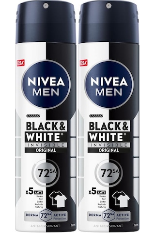 Nivea Invisible Black&Whıte Power Erkek Sprey Deodorant 2 x 150 ML