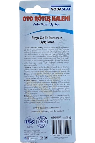 Vodaseal Fırça Uçlu Oto Rötuş Kalemi 5 Ml. - Metalik Beyaz