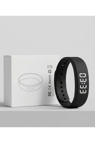 Siyah Led Ekranlı Akıllı - Titreşimli Ve Alarm Özellikli Adımsayar