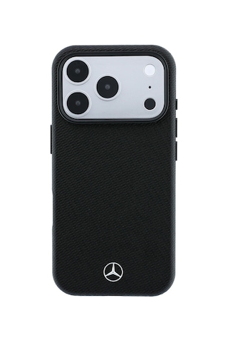 Apple Uyumlu iPhone 18 Pro Max Kılıf Mercedes Benz Lisanslı M-safe Uyumlu 3d Metal Logolu Wrap Wood Kapak Siyah