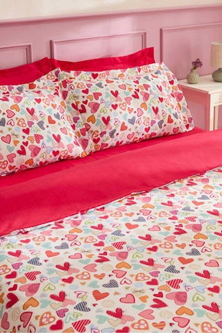 Kaşmir Home Sarah Anderson Amour Glow Kalp Desenli Çift Kişilik Nevresim Takımı Multicolour