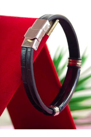 Çelik Derili Bileklik Kişiye Özel İsimli Paslanmaz Derili Çelik İsimli Bileklik 316 L Çelik Beyaz