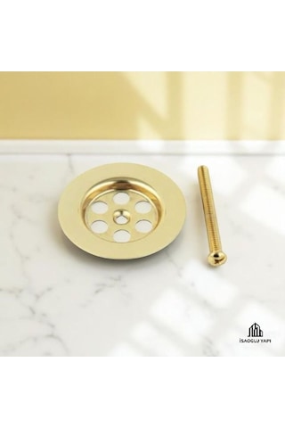 İsaoğlu Yapı Gold Lavabo Gideri Altın Sifon Süzgeç Gold Vida Dahil Gold Altın