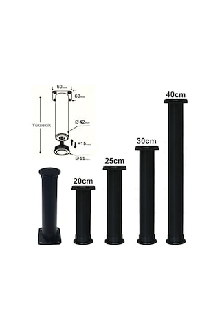 Ayarlı Ayak 30 Cm Siyah Ayarlı Ayak 30 Cm Siyah