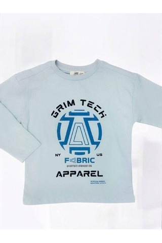 Çikoby Erkek Çocuk Grim Tech Yazılı İnce Uzun Kollu Pamuklu Tshirt-14867 Gri