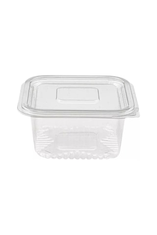 Plastik Kapaklı Kullan At Saklama Kabı Sızdırmaz Kap 500 Ml 100 Adet Şeffaf