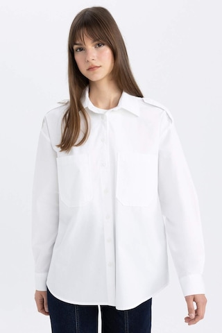 DeFacto Relax Fit Poplin Uzun Kollu Tesettür Gömlek Tunik C2145AX24SPWT34