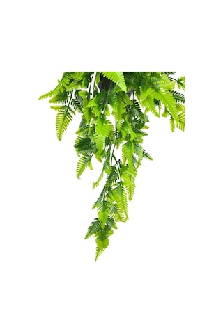 Yapay Çiçek Sarkan Boston Fern Yapraklı Bitki Küçük Siyah Saksıda Yapay Sarmaşık 55cm