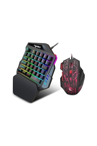 Didadodo Hallow J50 Tek El Oyuncu Kablolu Q Klavye Mouse Seti, Yüksek Hızlı Klavye Diğer