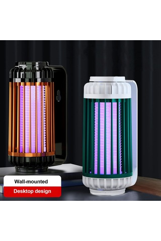 Ximistore9 Pil Desteğili Evcil Kovucu - 365nm Mor Işık Ve Solunum Benzetimi İle Çok Yönlü Tutma, Güçlü Elektrik Şoku İle Komar Öldürücü Gri