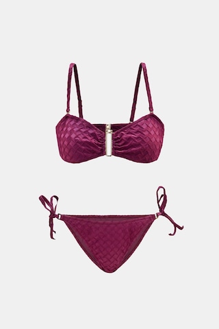 Olympos Mor Straplez Yandan Bağlamalı Bikini Takım Mor