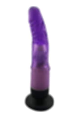 Hızlı Express 20 CM Anal ve Vajinal Mor Titreşimli Jel Vantuzlu Vibratör Dildo