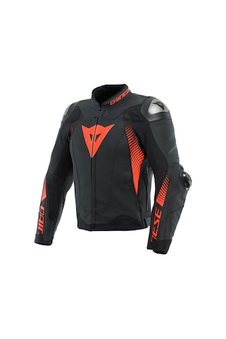 Dainese Super Speed 4 Black Matt Fluo Red Deri Ceket