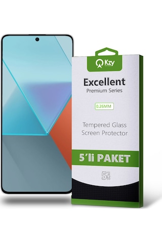 Xiaomi Redmi Note 13 Pro İle Uyumlu Temperli Ekran Koruyucu Kırılmaz Cam Ekonomik 5'li Paket