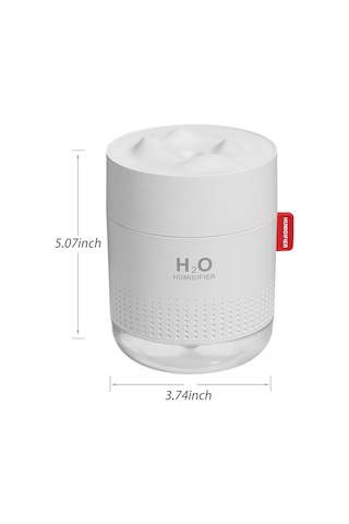 Geeksen Beyaz 500ml Usb Ev Ofis Mini Nemlendirici, Sürekli/aralıklı Buhar Modu, Otomatik Kapatma, 36db Sessiz, Gece Lambı, Nemli Hava Sağlar