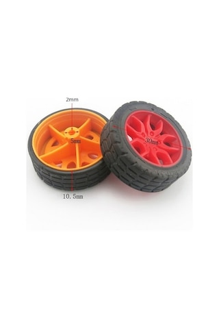 Ø30mm Çap A Kalite 4 Adet Kauçuk Tekerlek Ve 2 Adet Mil Seti