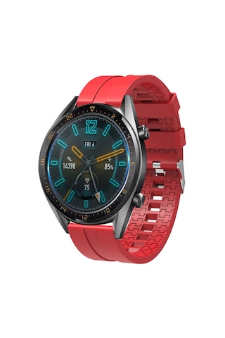 Ekılıf - Huawei Watch Gt3 46mm Uyumlu - Kordon Silikon Kordon Krd-23 - Kırmızı