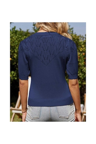 Youknitwear You Wanda %100 Pamuk Triko Hırka Lacivert