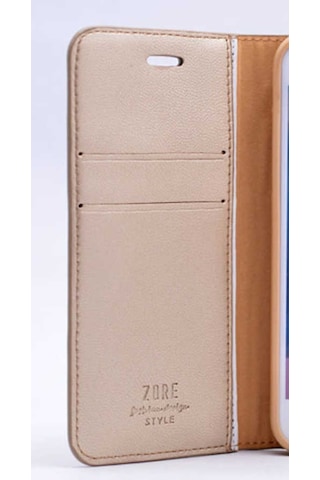 Galaxy S10e Kılıf Zore New Delüxe Kapaklı Standlı Kılıf Gold