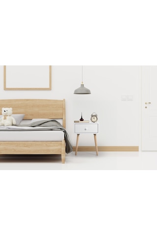 Flora Eva Çekmeceli Komodin Beyaz