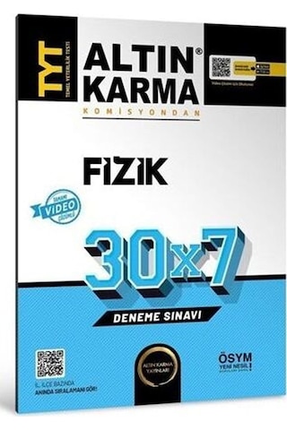 Altın Karma Yks Tyt Fizik 30x7 Deneme Video Çözümlü Altın Karma Y