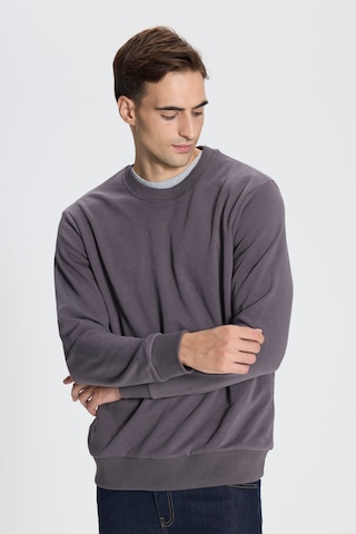 George Henry Standart Fit Normal Kesim Pamuklu Bisiklet Yaka Sweatshirt Koyu Gri