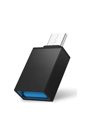 Type C To USB 3.0 Otg Çevirici Veri Aktarım Dönüştürücü Siyah