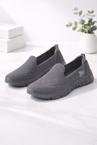 Kadın Ortopedik Hafif Taban Günlük Yürüyüş Ayakkabısı Esnek Rahat Sneaker Gri