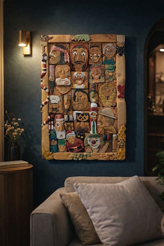 Alizrad El Yapımı Doğal Ahşap Duvar Tablosu Tek Ve Özgün Sanat Eseri Handmade & Unique 30 45 1