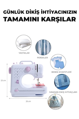 Robo 12 Fonksiyonlu Dikiş Makinesi Beyaz