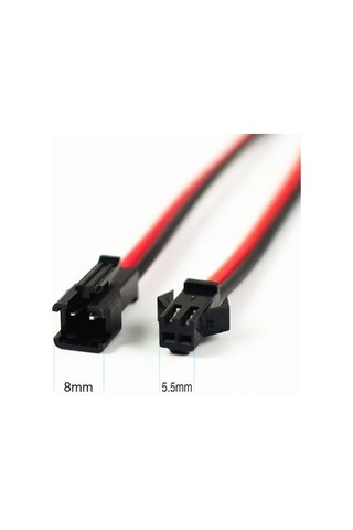 Jst Sm 2 Pin Kablolu Konnektör Seti - 22awg 20cm