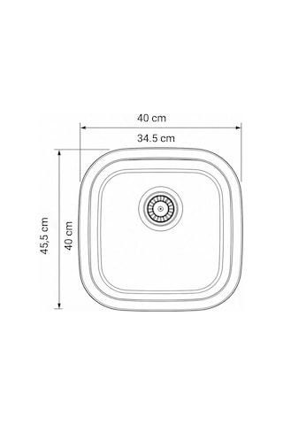 Un 345 Tek Hazneli Tezgah Altı 40x34.5 Cm Paslanmaz Çelik Mutfak Eviyesi İnox