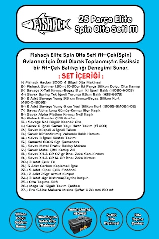 Spin At-çek Deniz Ve Göl Profesyonel Olta Seti Takımı - M - 1.50mt / 10-30gr - 42 Parça Elite